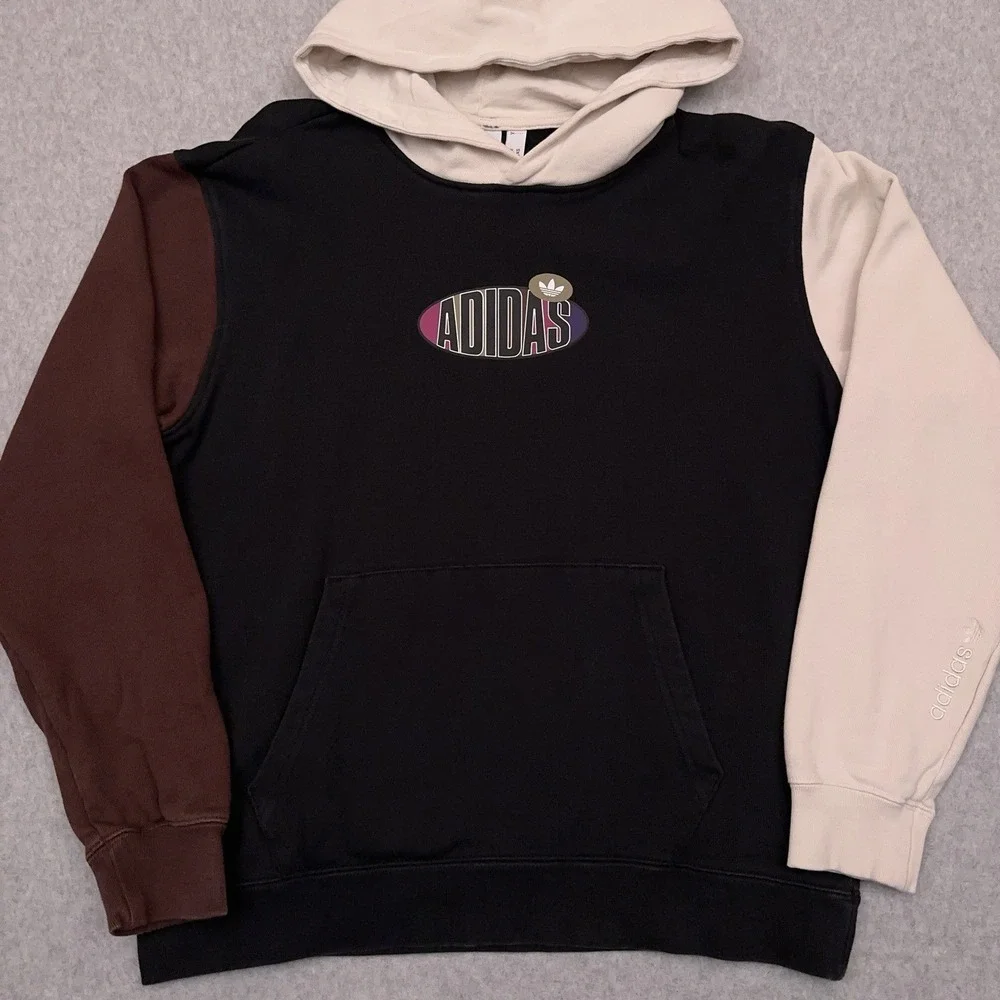 Adidas Originals Trefoil A33 Hoodie Men's Medium Contrast Color Block Sweatshirt